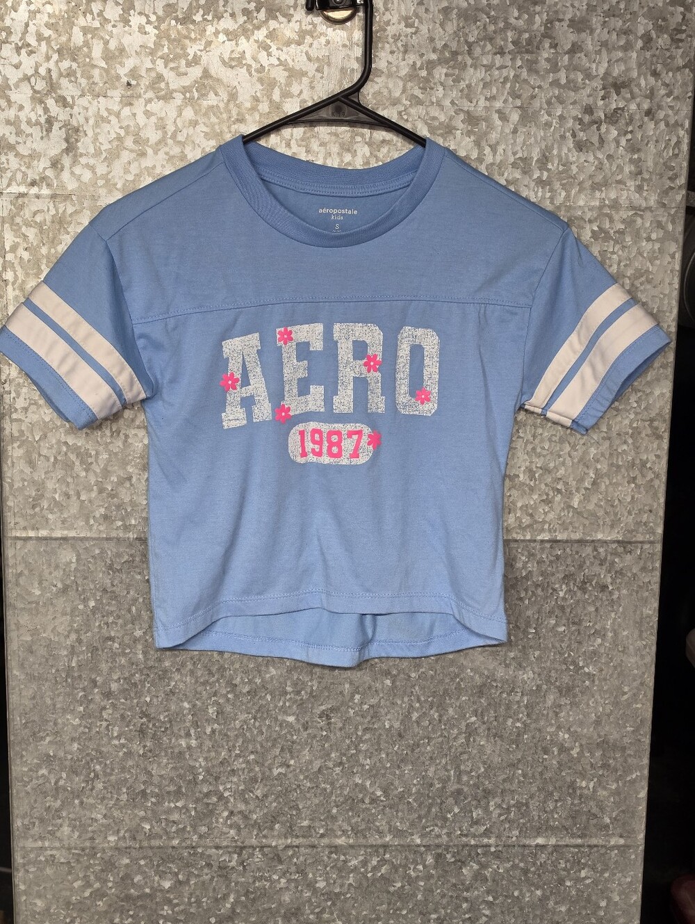 Aéropostale Blue Logo Cropped T-Shirt Girls Size 7